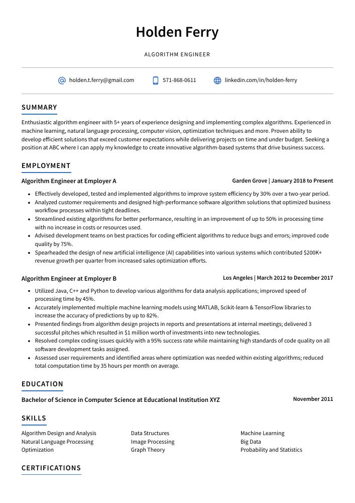 algorithm-engineer-resume-cv-example-and-writing-guide