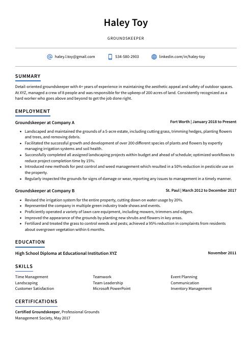 cover letter for school groundskeeper position