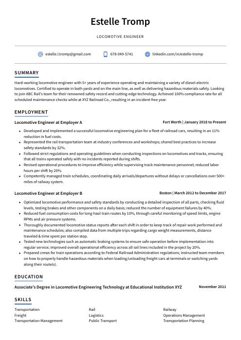 locomotive engineer cover letter